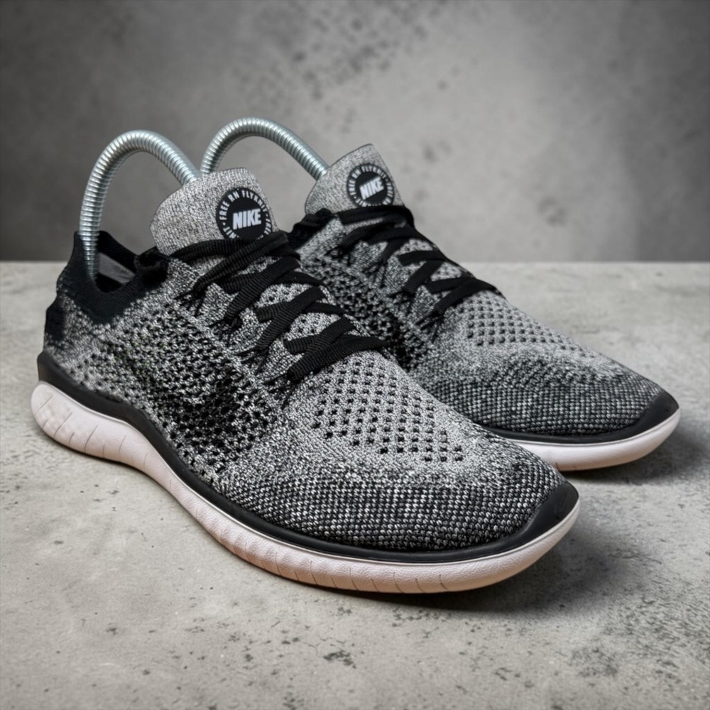 Nike Free RN Flyknit 2018 Womens Size 7 Black White Oreo 942839-101 Shoes